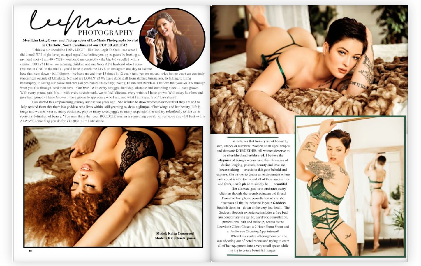 LeeMarie Photography in Boudoir Exposed Magazine Cover Artist